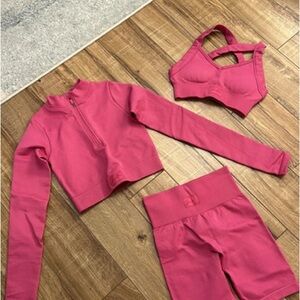 Oh Polly size XXA Pink Activewear Set 3 piece